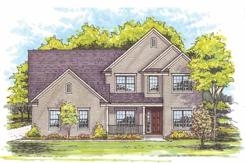Home Plan - Exterior - Front Elevation 3 for Traditional House Plan #435-14 - 4 bed, 2.5 bath