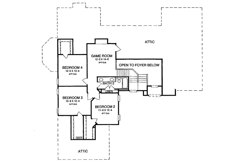 Home Plan - Floor Plan - Upper Floor for European House Plan #952-120 - 4 bed, 2.5 bath