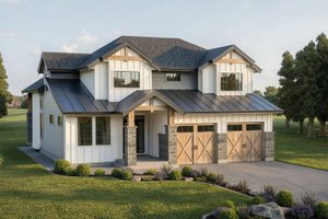 House Plan Design - Exterior - Front Elevation for Contemporary House Plan #1100-98 - 3 bed, 2.5 bath