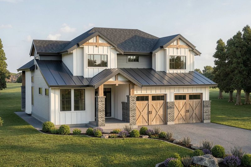 House Plan Design - Exterior - Front Elevation 2 for Contemporary House Plan #1100-98 - 3 bed, 2.5 bath