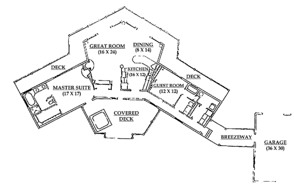 House Plan Design - Contemporary Floor Plan - Main Floor Plan #945-2