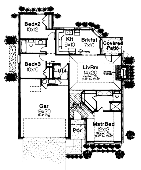 Architectural House Design - Ranch Floor Plan - Main Floor Plan #310-1218