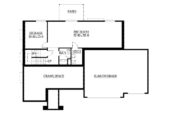 Floor Plan - Lower Floor for Craftsman House Plan #132-367 - 5 bed, 3.5 bath