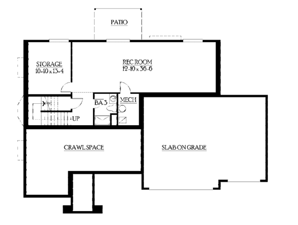 Craftsman Floor Plan - Lower Floor Plan #132-367