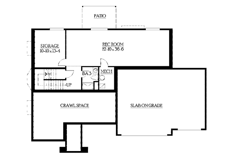 Home Plan - Floor Plan - Lower Floor for Craftsman House Plan #132-367 - 5 bed, 3.5 bath