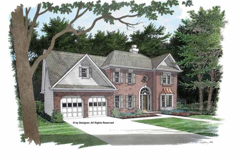Architectural House Design - Exterior - Front Elevation 4 for Colonial House Plan #56-672 - 3 bed, 2.5 bath