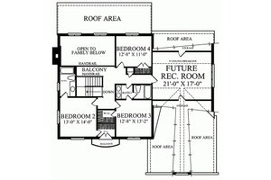 Floor Plan - Upper Floor for European House Plan #137-137 - 4 bed, 3 bath