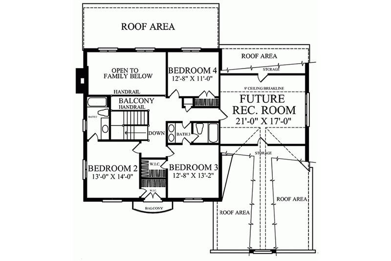 Dream House Plan - Floor Plan - Upper Floor for European House Plan #137-137 - 4 bed, 3 bath