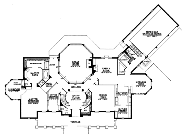 House Blueprint - European Floor Plan - Main Floor Plan #1016-59
