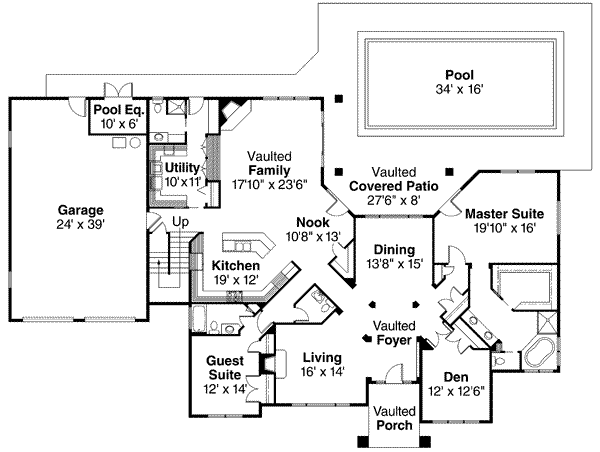 House Plan Design - European Floor Plan - Main Floor Plan #124-462