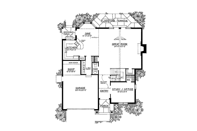 Dream House Plan - Floor Plan - Main Floor for European House Plan #1016-94 - 3 bed, 2.5 bath