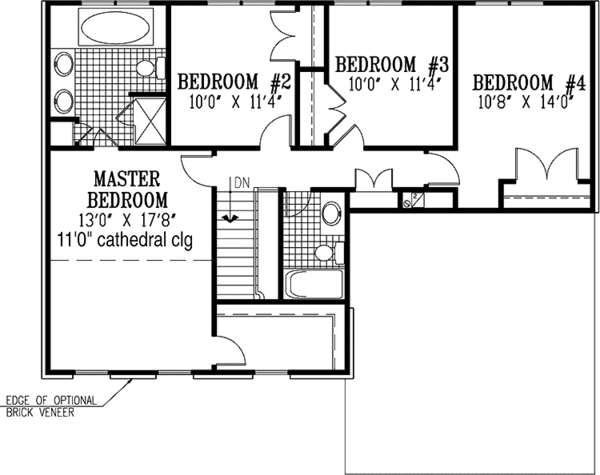 House Blueprint - Country Floor Plan - Upper Floor Plan #953-18