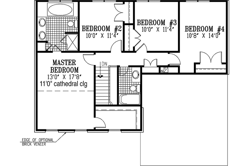 Home Plan - Floor Plan - Upper Floor for Country House Plan #953-18 - 4 bed, 2.5 bath