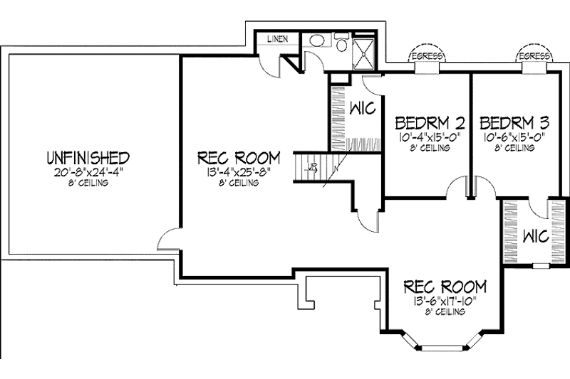 Home Plan - Floor Plan - Upper Floor for Country House Plan #51-700 - 3 bed, 1.5 bath