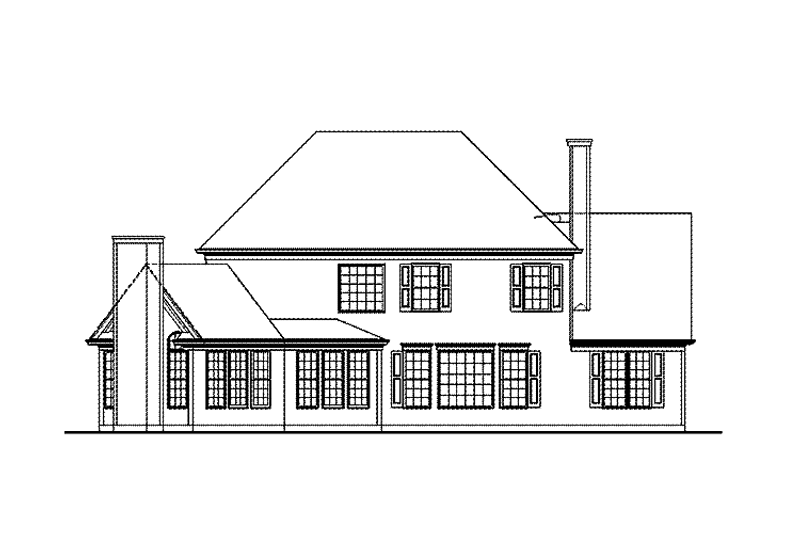 House Blueprint - Exterior - Rear Elevation for Craftsman House Plan #54-295 - 4 bed, 3 bath