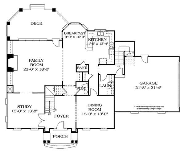 Architectural House Design - Classical Floor Plan - Main Floor Plan #453-164