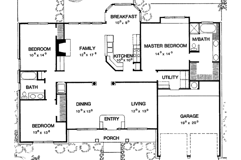 Dream House Plan - Floor Plan - Main Floor for Country House Plan #472-137 - 3 bed, 2 bath