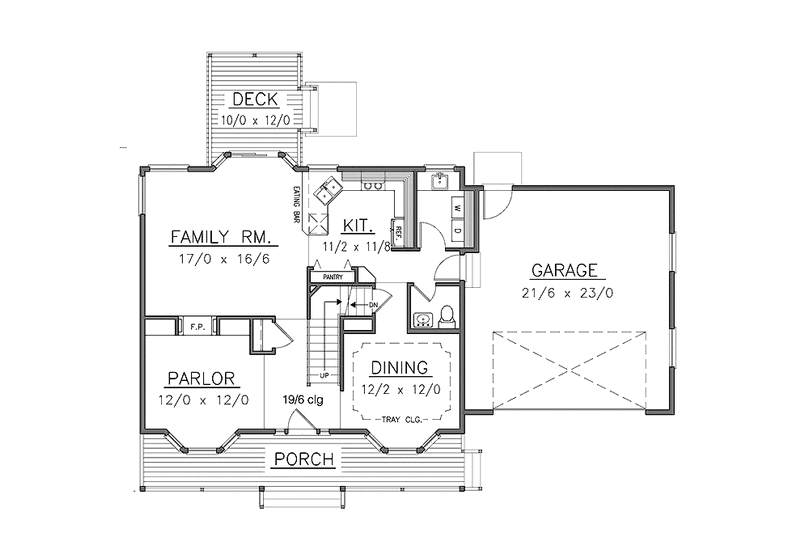 Home Plan - Floor Plan - Main Floor for Country House Plan #1037-36 - 3 bed, 2.5 bath