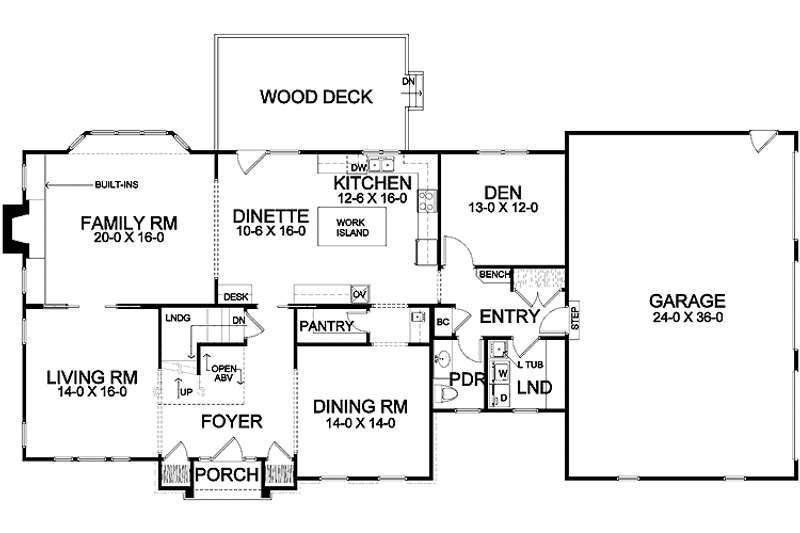 Home Plan - Floor Plan - Main Floor for Traditional House Plan #328-448 - 4 bed, 3.5 bath