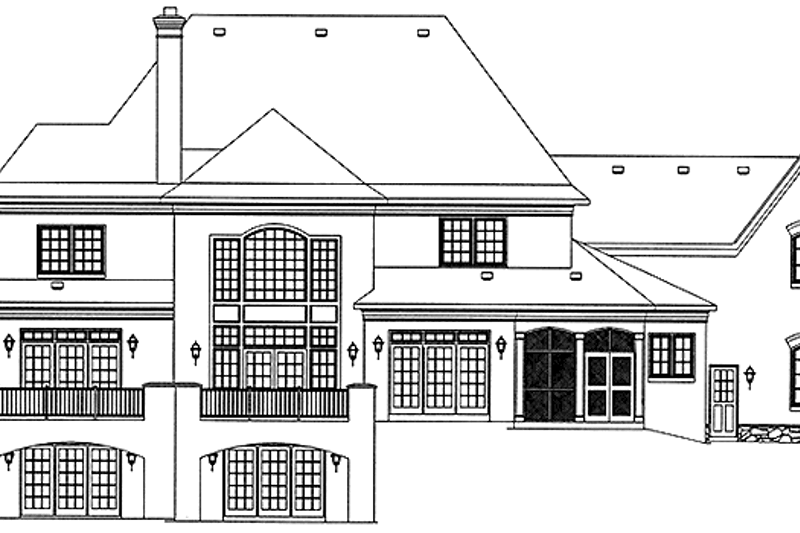 Dream House Plan - Exterior - Rear Elevation for European House Plan #953-129 - 5 bed, 5 bath