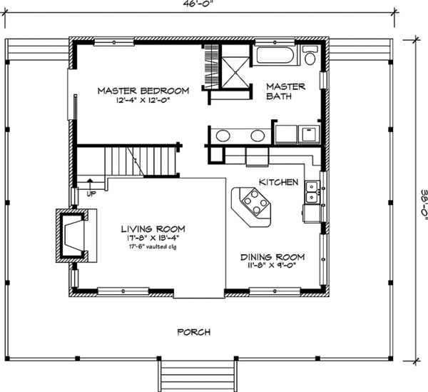 Architectural House Design - Country Floor Plan - Main Floor Plan #140-176