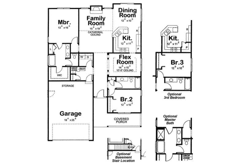 Dream House Plan - Floor Plan - Main Floor for Traditional House Plan #20-1783 - 2 bed, 2 bath