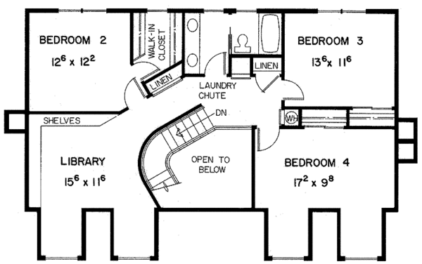 Home Plan - Colonial Floor Plan - Upper Floor Plan #60-835