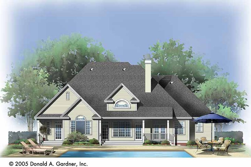 Home Plan - Exterior - Rear Elevation for Ranch House Plan #929-726 - 3 bed, 2 bath
