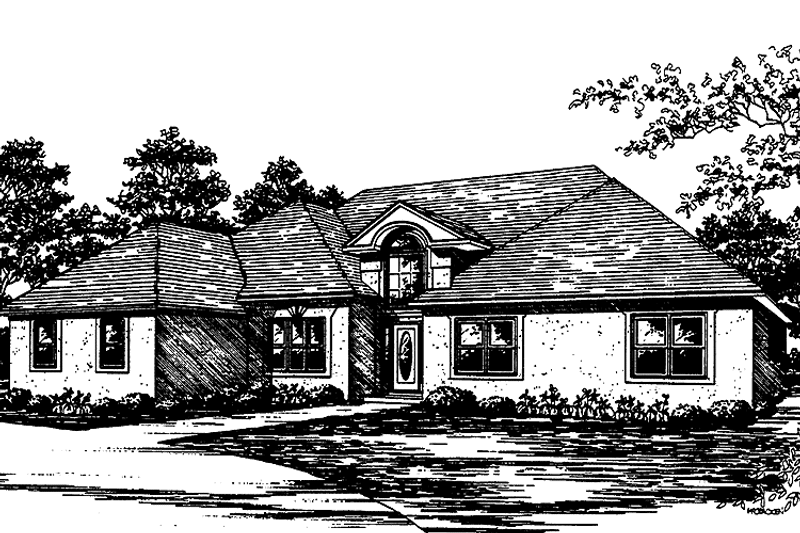 Home Plan - Exterior - Front Elevation 3 for European House Plan #30-267 - 4 bed, 2.5 bath