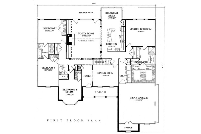 Home Plan - Floor Plan - Main Floor for Country House Plan #137-274 - 4 bed, 3 bath