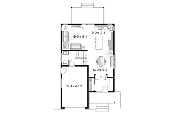 Floor Plan - Main Floor for Contemporary House Plan #23-2481 - 3 bed, 1.5 bath