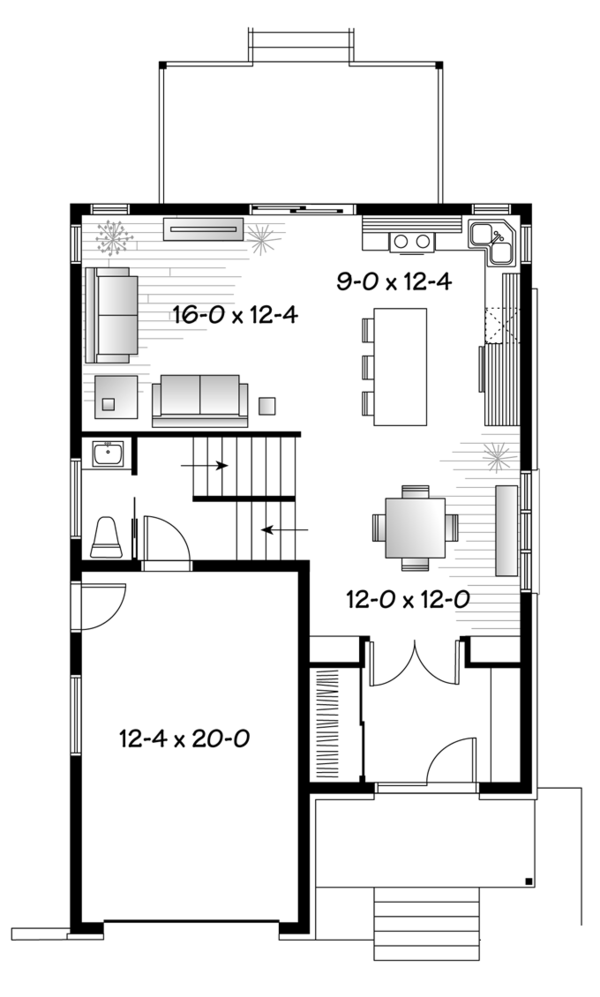 Home Plan - Contemporary Floor Plan - Main Floor Plan #23-2481