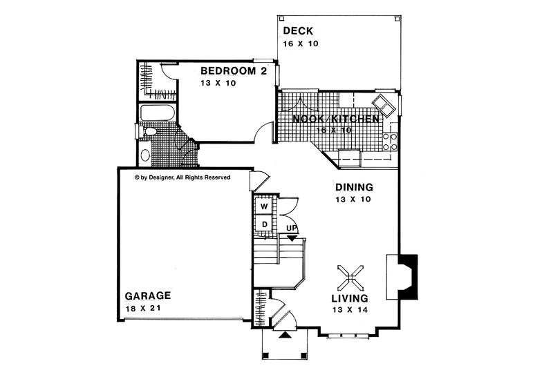 Architectural House Design - Floor Plan - Main Floor for Traditional House Plan #56-661 - 3 bed, 3 bath