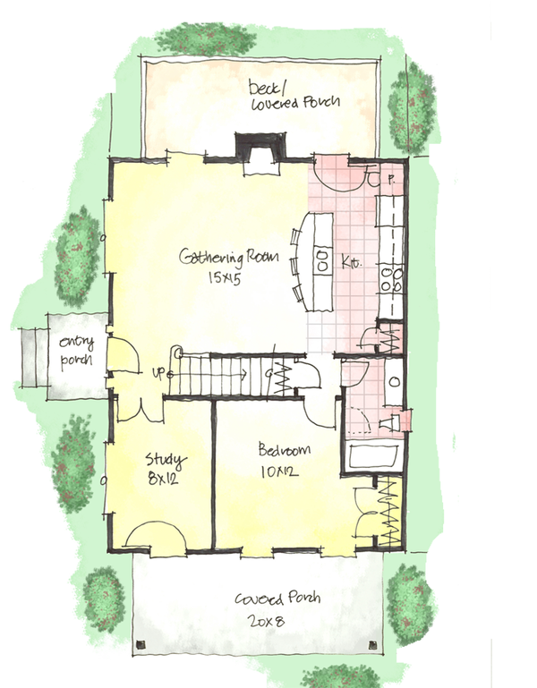 Architectural House Design - Colonial Floor Plan - Main Floor Plan #1053-37
