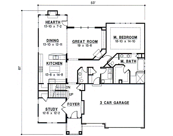 European Floor Plan - Main Floor Plan #67-262