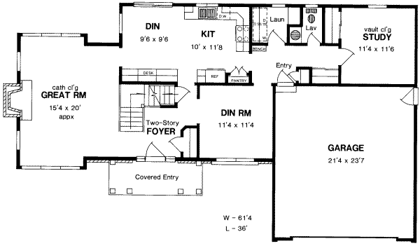 House Design - Country Floor Plan - Main Floor Plan #316-101