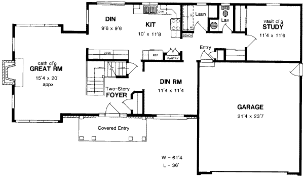 House Blueprint - Country Floor Plan - Main Floor Plan #316-101