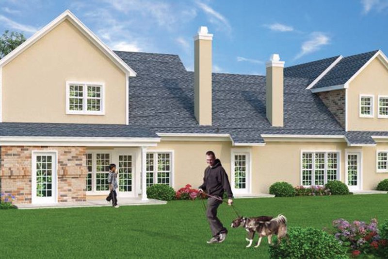 Home Plan - Exterior - Rear Elevation 1 for Traditional House Plan #45-411 - 5 bed, 4 bath