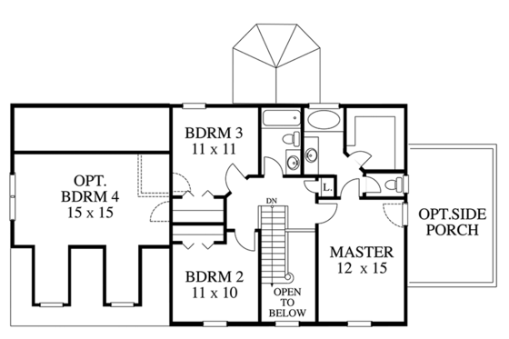 Floor Plan - Upper Floor for Colonial House Plan #1053-74 - 3 bed, 2.5 bath