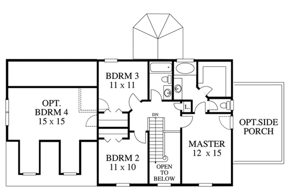 Architectural House Design - Colonial Floor Plan - Upper Floor Plan #1053-74