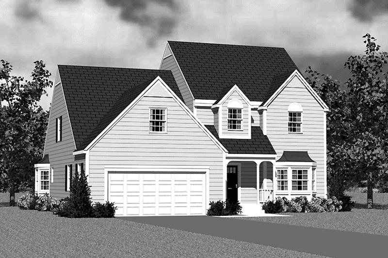 Architectural House Design - Exterior - Front Elevation for Colonial House Plan #72-1117 - 4 bed, 3.5 bath