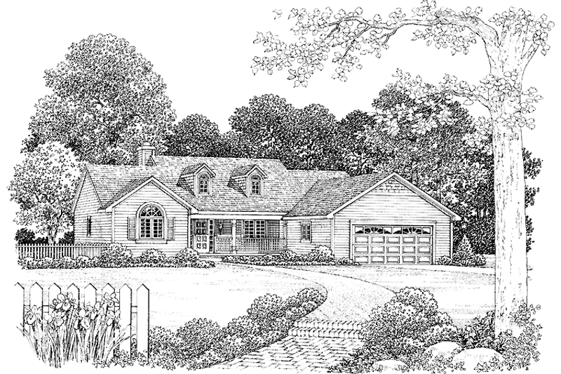 Architectural House Design - Country Exterior - Front Elevation Plan #72-1011