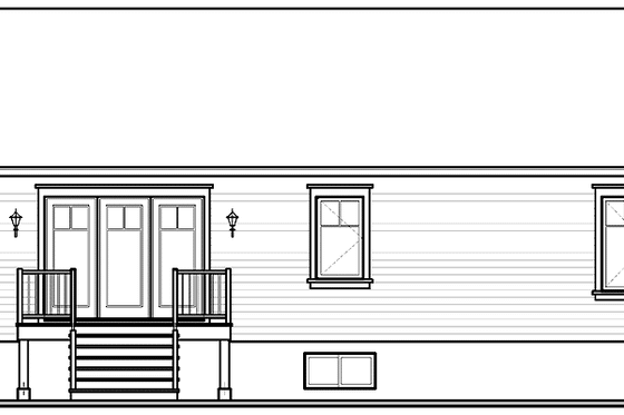 Exterior - Rear Elevation for Traditional House Plan #23-2378 - 3 bed, 1 bath