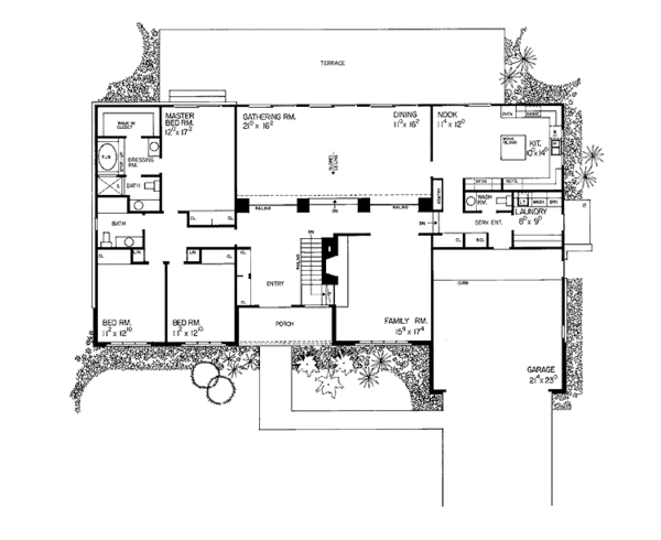 Architectural House Design - Ranch Floor Plan - Main Floor Plan #72-716