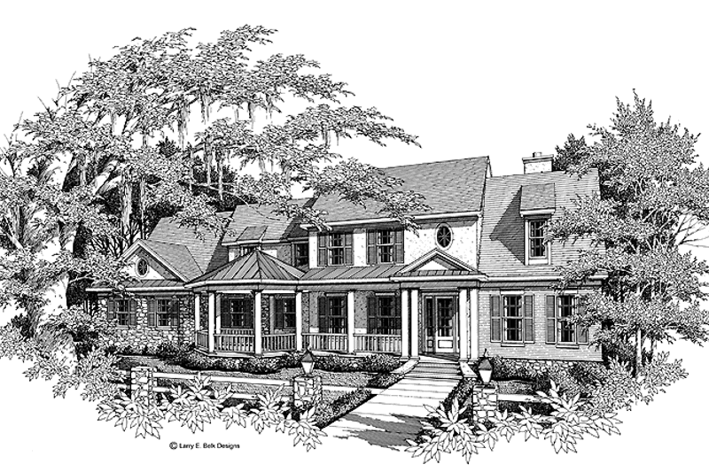 Dream House Plan - Exterior - Front Elevation 3 for Country House Plan #952-250 - 4 bed, 3.5 bath