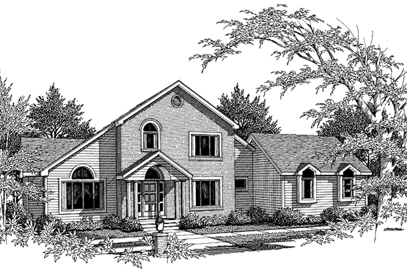 House Blueprint - Contemporary Exterior - Front Elevation Plan #456-65