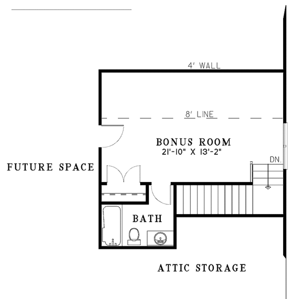 Architectural House Design - Colonial Floor Plan - Upper Floor Plan #17-2889