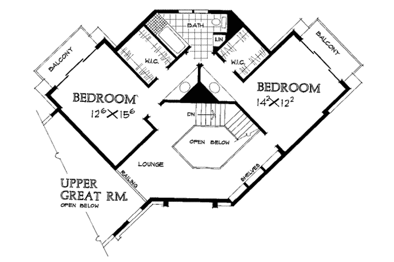 Home Plan - Floor Plan - Upper Floor for Traditional House Plan #72-312 - 3 bed, 3 bath