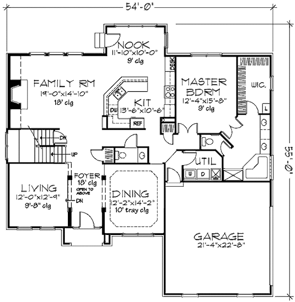 Colonial Floor Plan - Main Floor Plan #320-448