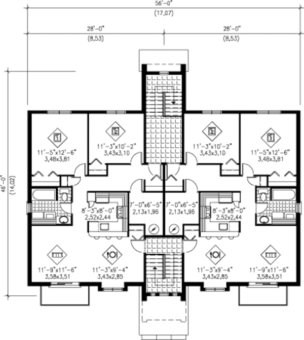 Contemporary Floor Plan - Upper Floor Plan #25-4425